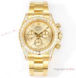 C1 Factory Rolex Daytona 1-1 Clone 4131 Yellow Gold with Baguettes